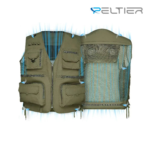 Silaki®Cool Fishing Vest Air-conditioned Refrigerated Clothing (Army Green)
