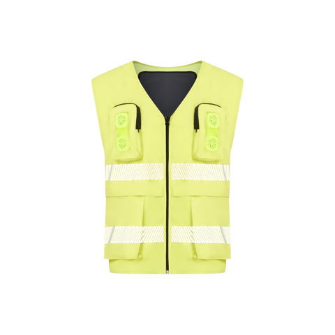 Silaki® Reflective Safety Vest in Fluorescent Yellow with Peltier Cooling Module