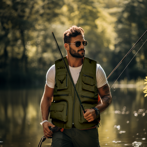 Silaki®Cool Fishing Vest Air-conditioned Refrigerated Clothing (Army Green)