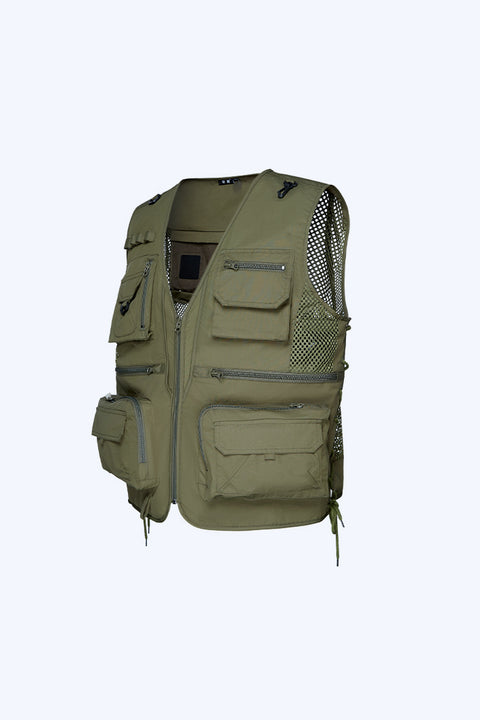 Silaki®Cool Fishing Vest Air-conditioned Refrigerated Clothing (Army Green)
