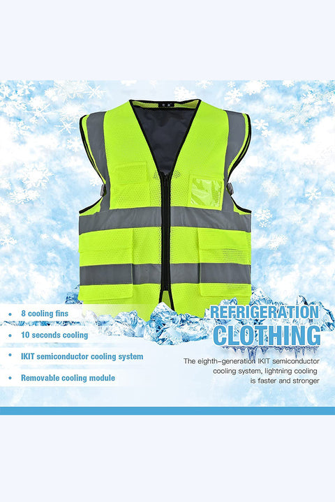 Silaki®Class II High Visibility Reflective Safety Vest with Peltier Cooling Module
