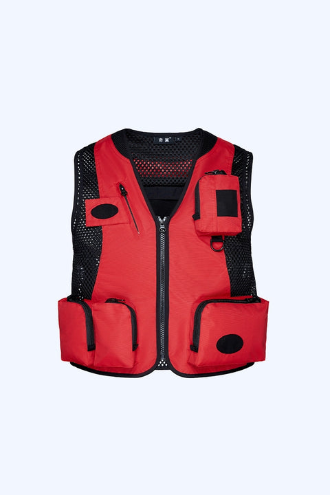 Silaki Cool Outdoor Vest Air-conditioned Refrigerated Clothing(Red) 3XL