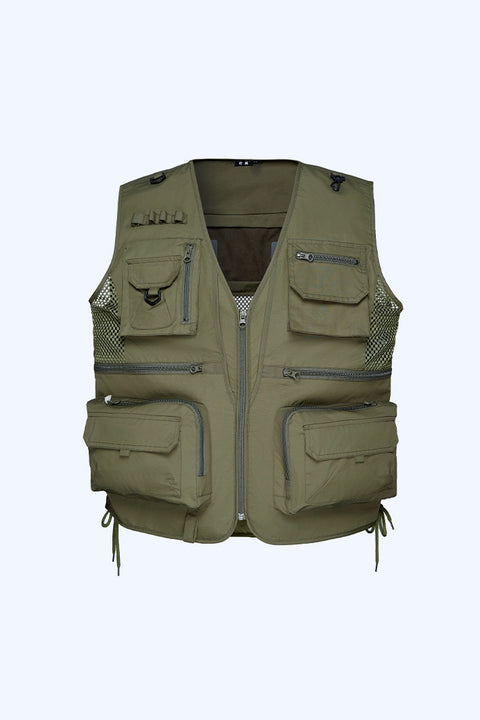 Peltier LLC. Silaki Cool Fishing Vest Air-conditioned Refrigerated Clothing (Army Green) 3XL